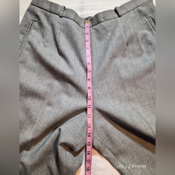 Talbots Petites Grey 100% Wool Straight Leg Trousers - Size 16P - Picture 8 of 10